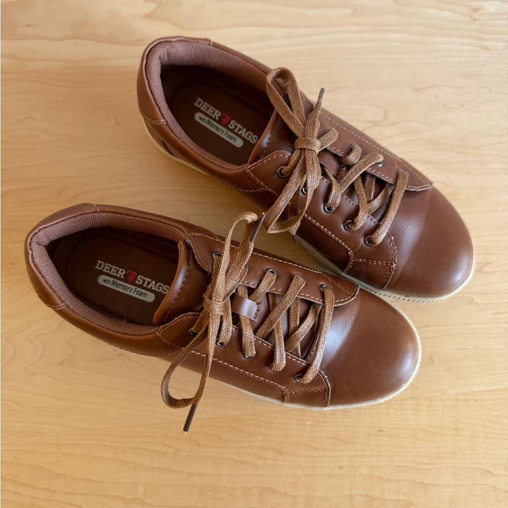 Boys 6.5 Deer Stags Kane Brown Faux Leather Dress Shoes - Picture 3 of 7